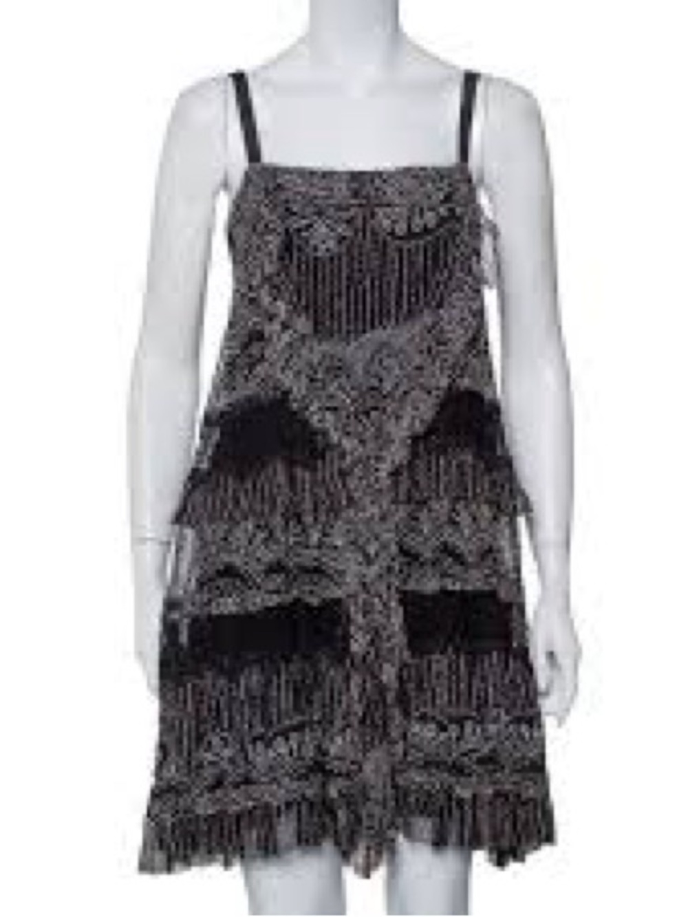 Diane von Furstenberg Black Printed Silk Taleen Mini Dress